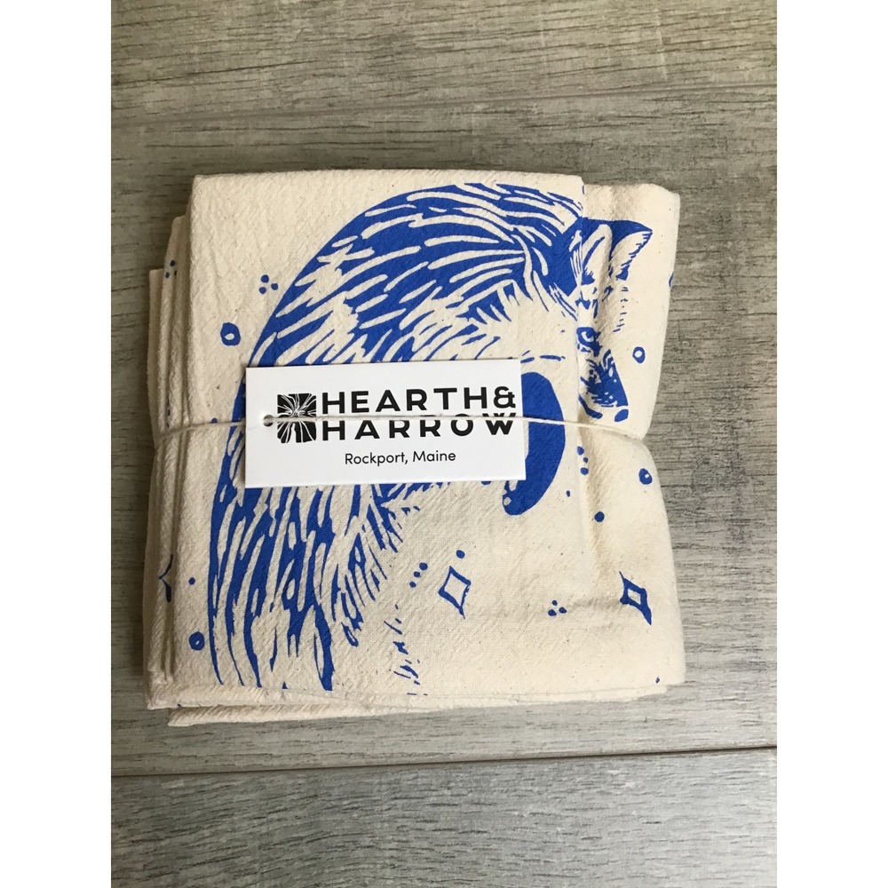 Hearth and Harrow Blue Violet Celestial Fox Organic Cloth Napkins Set of‎ 4 NWT - Picture 4 of 5